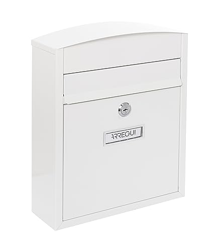 Arregui Compact E5731 Buzón Individual de Acero, Blanco, Tamaño S (DIN A5) - 28.5 x 24 x 9.5 cm