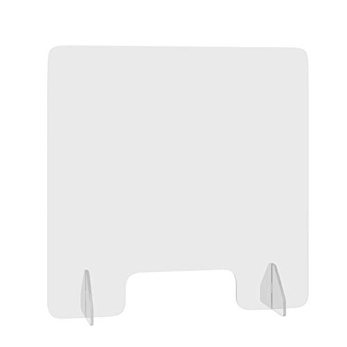COSTWAY Mampara de Protección para Mostradores Sneeze Guard Barrera en Metacrilato con Ventana de Transacción Partición Transparente con Trampilla para Mostrador Oficina Escuela (60x60 cm)
