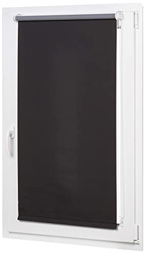 Amazon Basics - Estor opaco y enrollable, con revestimiento de color a juego, 56 x 150 cm, Negro