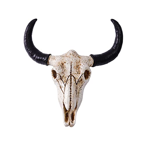 perfk Escultura de Cráneo de Toro Cabeza de Cráneo Animal Escultura de Cabeza de Toro para Oficina