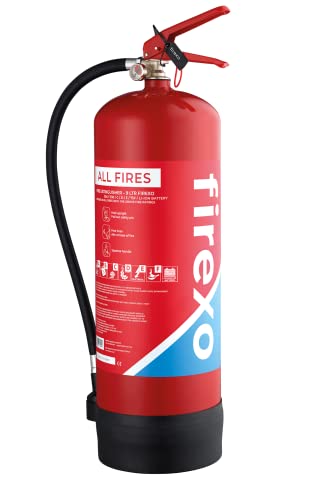 Extintor Firexo 9 litros, 9 litros, extintor 7 en 1 para cualquier tipo de incendio. Extintor de incendios para el hogar, barco, oficina, batería de litio segura.