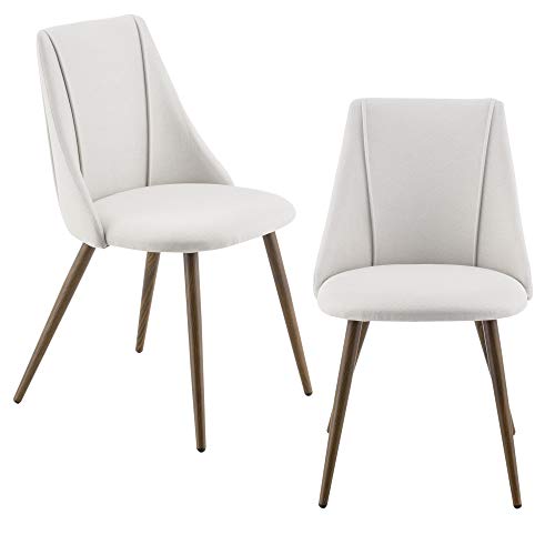 Juego de sillas de Comedor Asiento Tapizado en Tela 83 x 50 x 53 cm Set de 2X sillas de Cocina Sillas de Oficina Beige