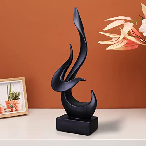 Zhenpin Decoración moderna escultura arte negro llama decoración estatua adecuada para sala de estar, dormitorio y oficina decoración escultura