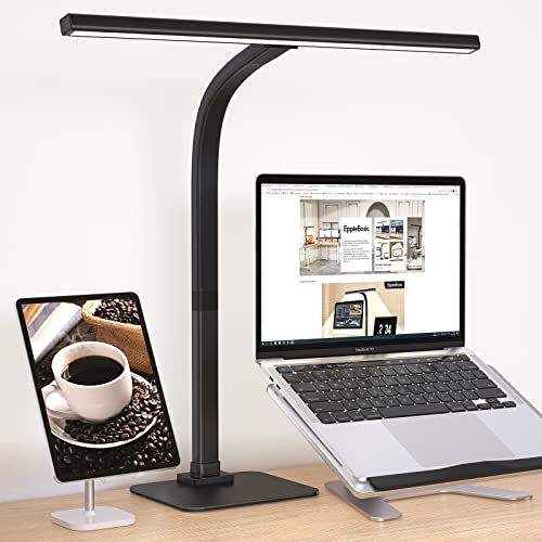 EppieBasic lampara led escritorio con base,luz escritorio de arquitecto para oficina en casa,atenuación+6 modos de color flexo lampara mesa atenuación auto luz lectura barra led para monitor workbench