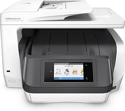 HP OfficeJet Pro 8730 D9L20A, Impresora Multifunción Tinta, Imprime, Escanea, Copia y Fax, Wi-Fi, Ethernet, USB 2.0, 1 host USB, HP Smart App, Compatible con el Servicio Instant Ink, Blanca