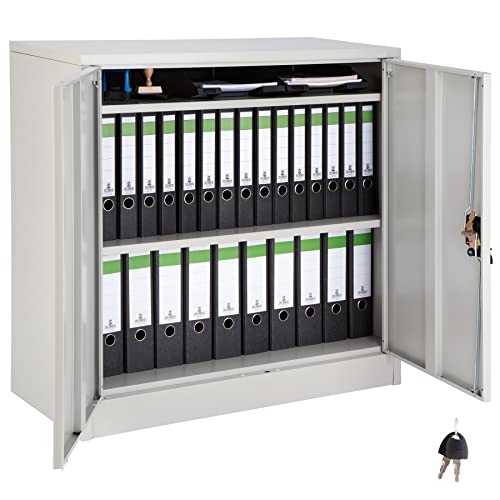TecTake Armario archivador de Oficina metálico con 2 Puertas bloqueable e estantes - Varias tamaños - (90x40x90cm | no. 402486)