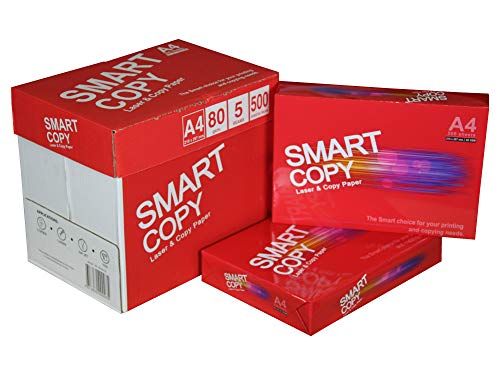 Folios Marca Smart Copy | Caja 500 Folios | DIN A4 y 80 grs | Paquetes para Oficina, Hogar | Folios para Impresoras Láser y de Inyección-Fotocopiadora-Fax | Pack de 10 Paquetes