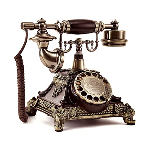 AWJ Teléfono con Cable, Esfera giratoria clásica, teléfonos para el hogar, teléfono Antiguo Vintage, teléfono de Moda Antigua, decoración para el hogar y la Oficina