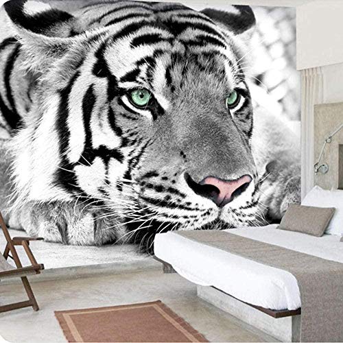 XHXI Papel pintado de Pvc 3D Autoadhesivo Animal blanco y negro Fondo de entrada de tigre Restaurante Oficina en casa 3D papel Pintado de pared tapiz Decoración dormitorio Fotomural-400cm×280cm