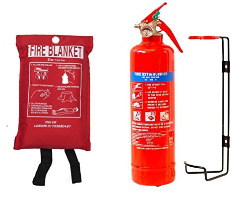 Extintor de incendios de FSS UK Plus de 1 kg con manta de fuego para casa, oficina y cocina