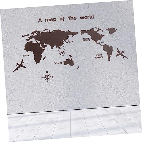 Zerodeko 1 Juego Adhesivo Acrílico Para Pared Con Mapa Del Mundo. Mapa Del Mundo Acrílico Murales De Pared De Dormitorios Mapa Del Mundo Educativo Mural Mapa Del Mundo Mueble Sofá Oficina